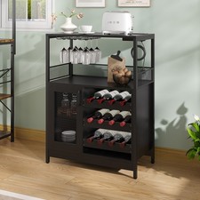 Black  Wooden Home Bar Cabinet