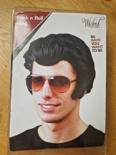 Elvis rocker fancy dress wig - dress,