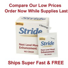 Stride Top Level Mood Enhancement 800mg- No CRASH - 2 Boxes =96 Caps-Exp 2/2028
