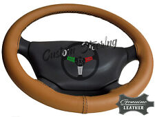 FOR VOLKSWAGEN VW T5.1 2010-2015 TAN REAL LEATHER STEERING WHEEL COVER