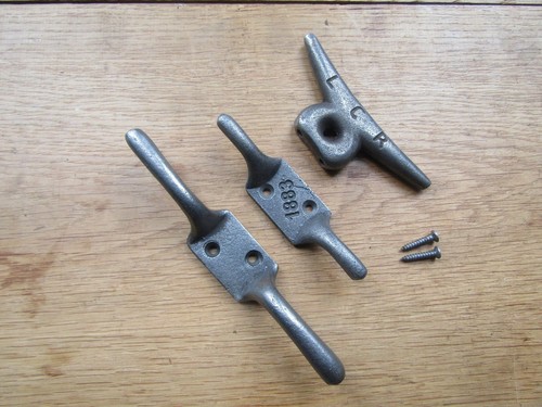 Cleat hook cast iron rustic - cast,