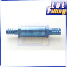 15mm Anodised Billet Magnetic Fuel Filter 30 Micron Blue