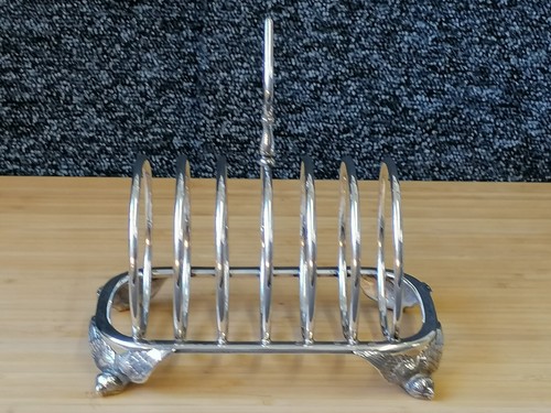 Antique silver plated toast - antique,
