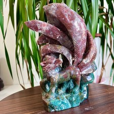 4.27LB  Rare ocean jade crystal | Hand carved | Healing energy | Decoration