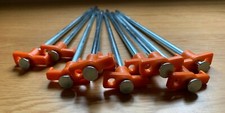 10 x Heavy Duty Hard Ground Rock Peg With Hi Viz Hook Top Camping Awning Tent 
