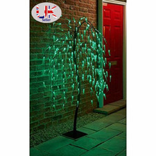 5 Ft Weeping Willow Tree Christmas Decoration 240 Green LED lights 8 Functions