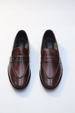Men’s 100% Pure Leather Loafers Handmade Brown Formal Shoes Leather Sole, Hand