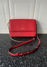 DKNY~Beautiful Red Leather Crossbody/Shoulder Bag~New Without Tags