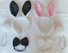 Rabbit Ears Headband Bow Tie and Tail Set Animal Fancy Dress Costume Accessories