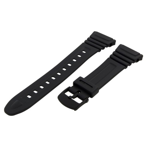 Black resin metal watch strap - black,
