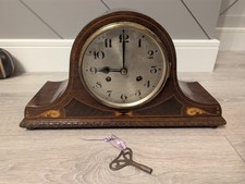 Vintage Napoleon Hat Chiming Mantle Clock With Key And Working Chimes