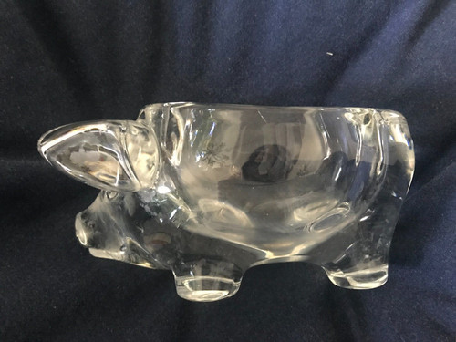 Vannes art glass pig - art,