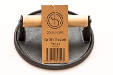 Cast Iron Grill/Bacon Press Round Shape 0.9 kg weight D 18cm x H 7cm. 