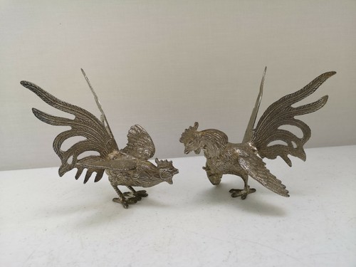 Pair vintage silver metal - pair,