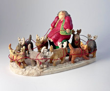 Erika Oller Why Santa Uses Reindeer Christmas Figurine 8 Cats Pulling Sleigh