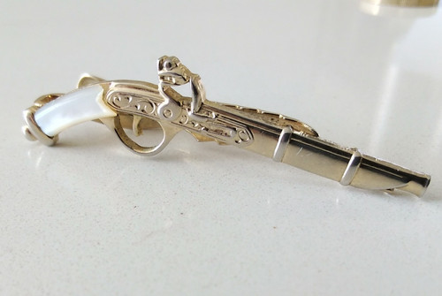Vintage flintlock pistol tie - vintage,