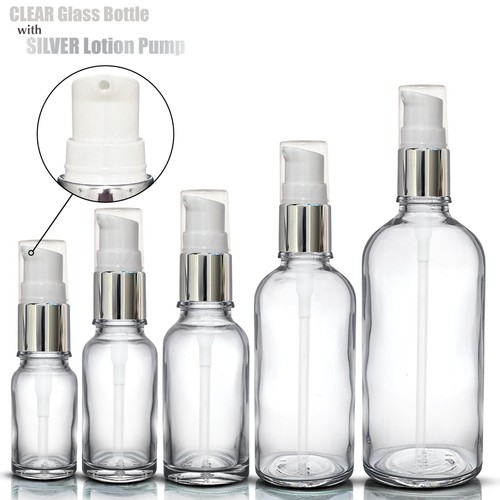 Clear glass bottle with silver - bottle,