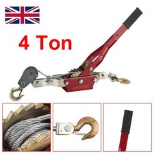 4 Ton 2 Hook Cable Puller Manual Hand Winch Turfer For Caravan Boat Trailer