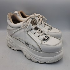 Buffalo London Shoes Womens 42 White Platform Chunky soles Trainers Leather