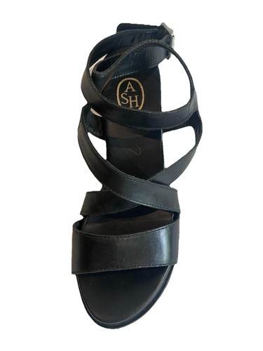 Ash black strappy leather - ash,