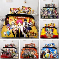 Anime Fairy Tail 3D Duvet Cover Bedding Set Natsu Erza Scarlet Pillowcase Quilt