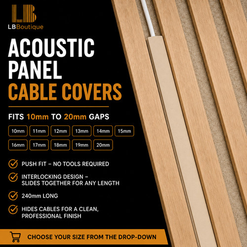 Beige acoustic slat wall cable - beige,