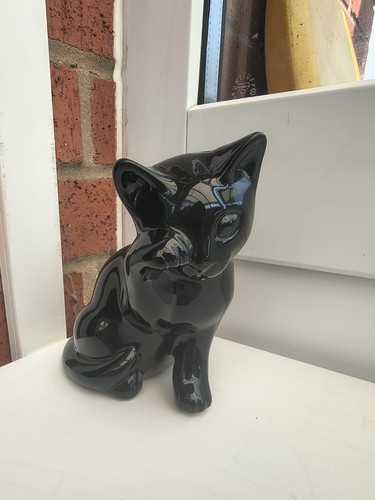 Ceramic black cat - ceramic,