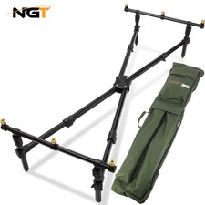 NGT Rod Cross Pod Carp Fishing Deluxe Aluminium Pod Adjustable With Storage Bag