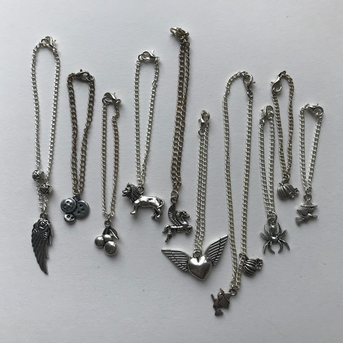 Doll necklace set silver - necklace,