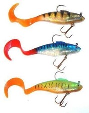 PACK of THREE  x 6" CURLY SHAD