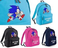 PERSONALISED SONIC HEDGEHOG DESIGN RUCKSACK,BACKPACK EMBROIDERED SCHOOL BAG