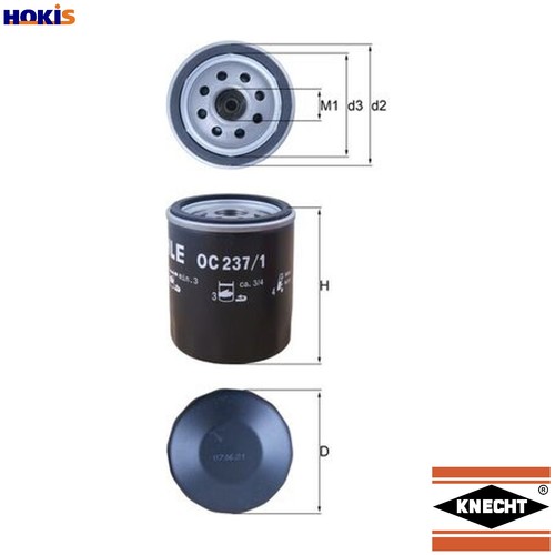 Oil filter 237 for - filter, oc