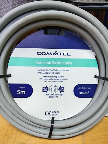 10mm twin and earth cable - 5m,