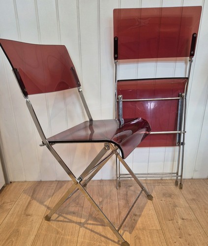 Set lucite and chrome - and,