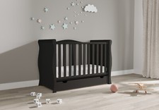 Baby Willow Black Sleigh Cot /