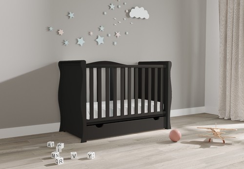 Willow black sleigh cot mini - sleigh,