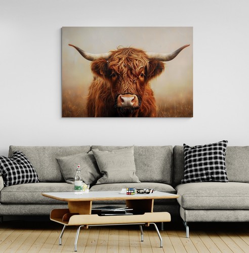 Highland cow animal canvas - highland,