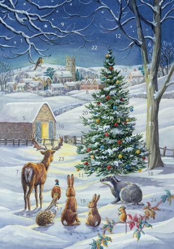 Christmas advent calendar - calendar, card