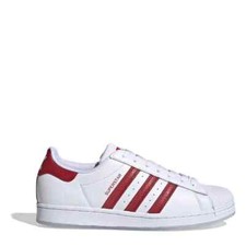 Mens Adidas Original Superstar OG Leather Trainers UK 7.5 & 8.5 White/Red FY1326