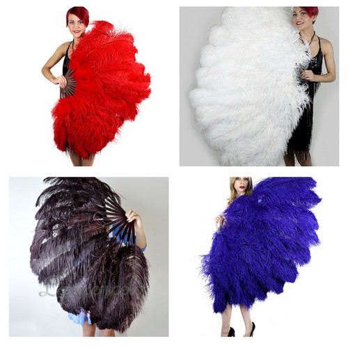 Large ostrich feather fan - large,