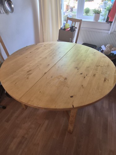 Round solid vintage table - table, ikea