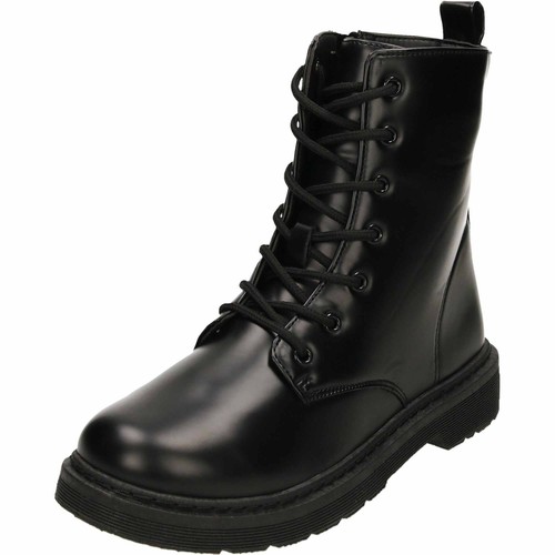 Ladies black flat ankle - ladies, boots