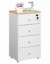 HollyHOME 4 Drawer Filing Cabinet, Lockable,Home Office A4 Letter Size, White
