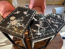 Nest of 4 Black Wooden &