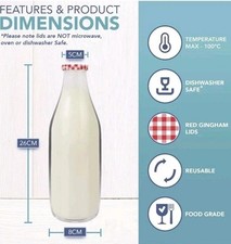 Milk Bottles Glass Retro Red