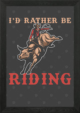 Rodeo Bull Riding Framed Wall Art Poster Canvas Print Picture