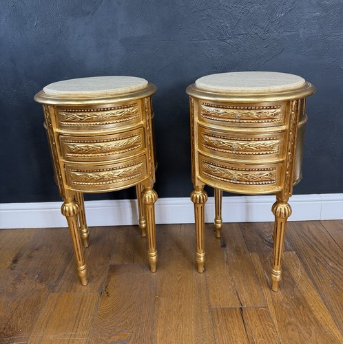 Pair round french gilt - pair,