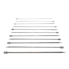 22Pcs/11 Pairs 35cm Single Pointed Stainless Steel Knitting Needles Set 2mm-8mm