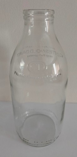 Collectable glass milk bottle - milk,