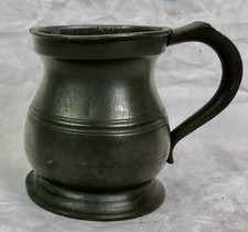 Antique Pewter Tankard, 1/2 Pint, VR 114 - James Yates, Buckingham County Mark